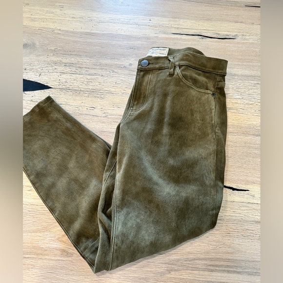 Current/Elliot Leather/Suede Easy Stiletto Cropped Pants - Picture 2 of 5
